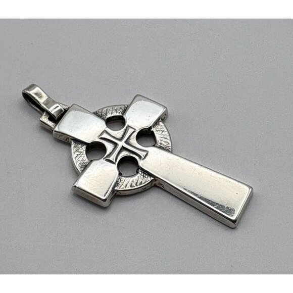 James Avery Silver Celtic Cross Pendant Retired Religious Cross Center - Picture 5 of 9